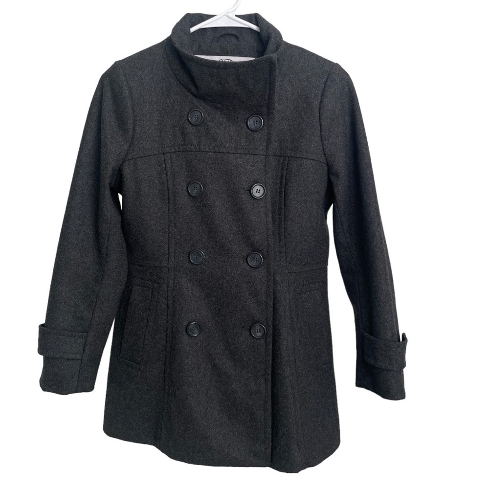 Sugarfly Wool Blend Charcoal Grey Peacoat Girls XL